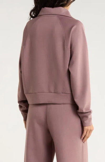 X By Gottex Scuba Knit Half Zip Sweatshirt In Pink