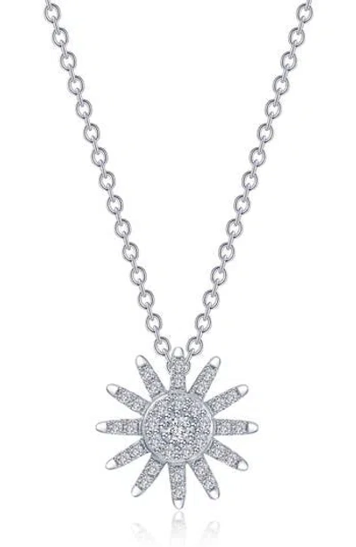 Lafonn Starburst Simulated Diamond Pendant Necklace In Silver
