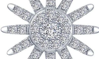 Lafonn Starburst Simulated Diamond Pendant Necklace In Silver