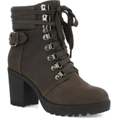 Mia Women's Annamaria Block Heel Lug Sole Biker Boots In Multi