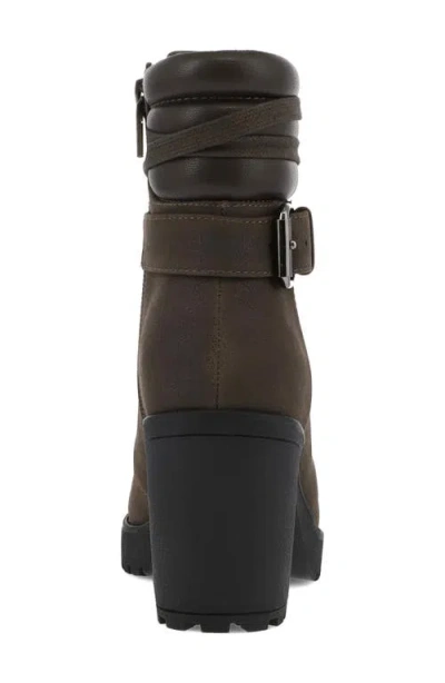 Mia Women's Annamaria Block Heel Lug Sole Biker Boots In Multi