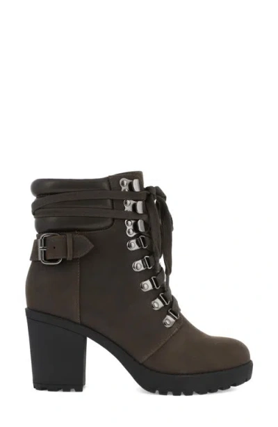 Mia Women's Annamaria Block Heel Lug Sole Biker Boots In Multi