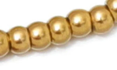 Adornia Set Of 2 Heart Charm Stretch Beaded Bracelets In Gold