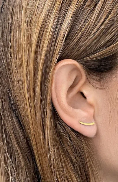 Adornia Set Of 2 Bar & Ear Climber Earrings In Gold