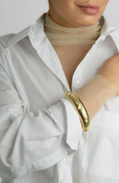 Adornia Set Of 2 Omega Stretch Bracelets In Gold