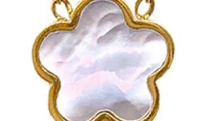 Adornia Set Of 2 Mother-of-pearl Clover Pendant Necklaces In Gold