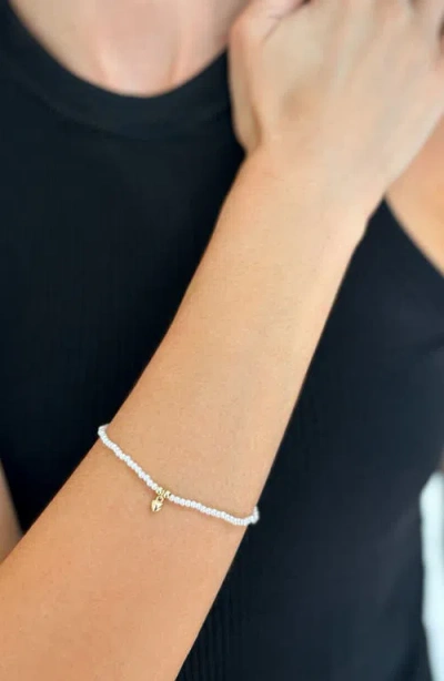 Adornia Faux Pearl Pendant Necklace & Bracelet Set In Gold