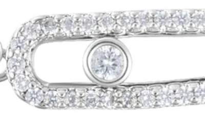 Adornia Set Of 2 Interlock Ring & Dancing Stone Bar Bracelets In White