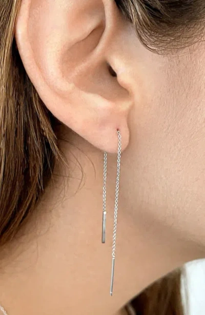 Adornia Set Of 2 Bar & Threader Earrings In Transparent