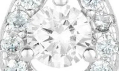 Adornia Set Of 2 Halo Cubic Zirconia Stud Earrings In Silver