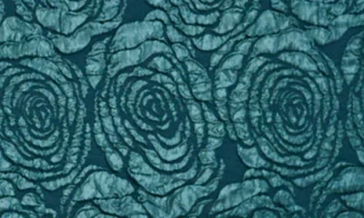 Siena Floral Jacquard Plunge Neck Minidress In Green