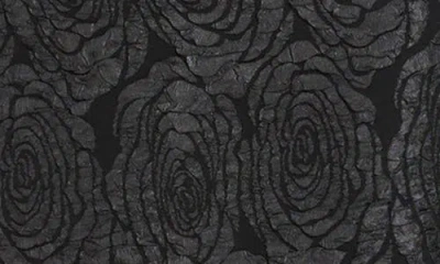 Siena Floral Jacquard Plunge Neck Minidress In Black