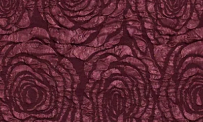 Siena Floral Jacquard Plunge Neck Minidress In Burgundy