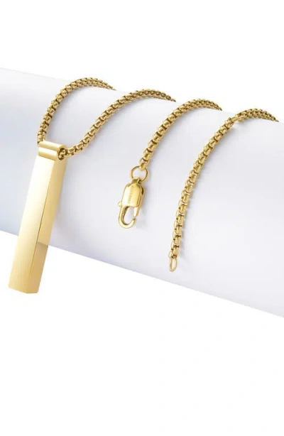 Geoffrey Beene Vertical Bar Pendant Necklace In Gold