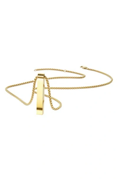 Geoffrey Beene Vertical Bar Pendant Necklace In Gold