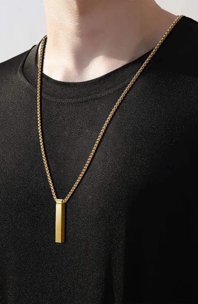 Geoffrey Beene Vertical Bar Pendant Necklace In Gold