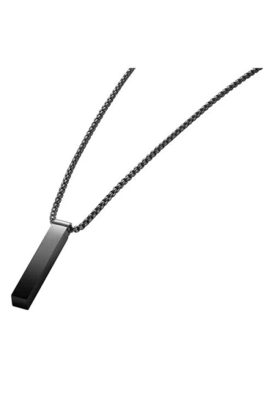 Geoffrey Beene Vertical Bar Pendant Necklace In Black