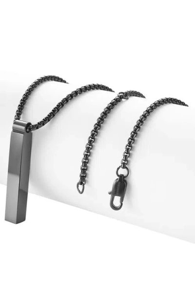 Geoffrey Beene Vertical Bar Pendant Necklace In Black