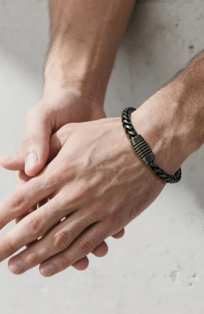 Geoffrey Beene Franco Chain Bracelet In Black