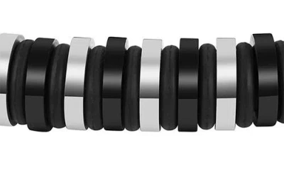 Geoffrey Beene Ornaments Braided Leather Bracelet In Multi