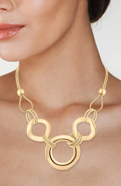Jardin Modern Statement Rings Necklace In Gold
