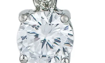 Cz By Kenneth Jay Lane Round Cubic Zirconia Solitaire Pendant Necklace & Stud Earrings Set In Silver