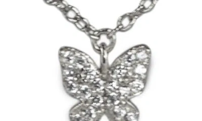 Cz By Kenneth Jay Lane Cz Micro Pavé Station Drop Pendant Necklace In Metallic