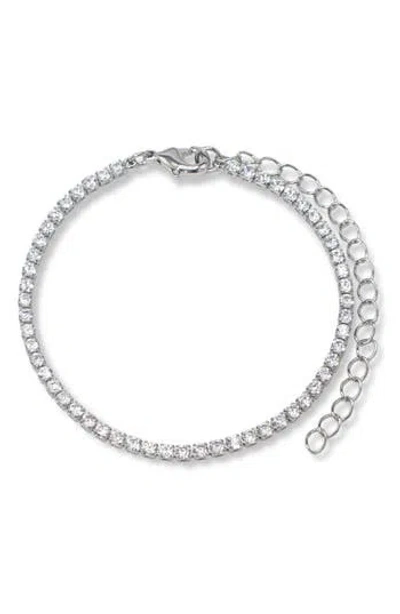 Cz By Kenneth Jay Lane Round Cubic Zirconia Tennis Bracelet In Metallic