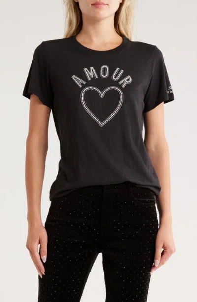 Cinq À Sept Beaded Amour Graphic T-shirt In Black