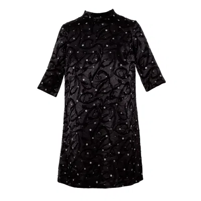 Karolina Ozolinsiute Women's Julie Sequin Party Black Mini Dress In Black