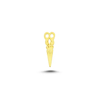 Ecce | Artisan Diamonds Women's Gold 925k Sterling Silver Scissors Mini Pin In Gold
