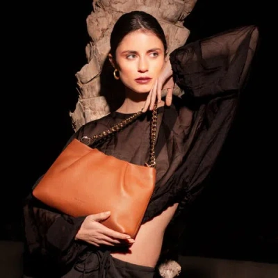 Esin Akan Wimbledon Midi Leather Clutch Crossbody Bag In Pink