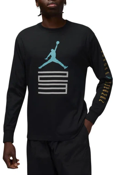 Jordan Men's  Brooklyn Aj11 Graphic Long-sleeve T-shirt In Black
