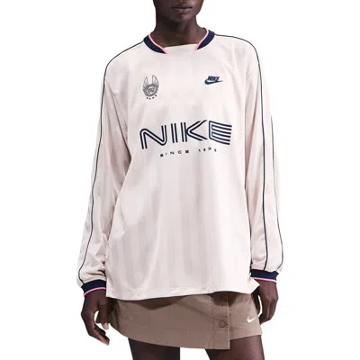 Nike Dri-fit Oversize Printed Top In Neutral