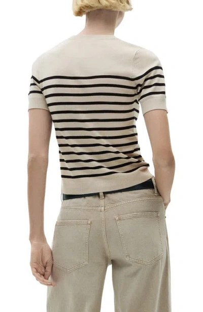 Mango Short Sleeve Sweater In Brown