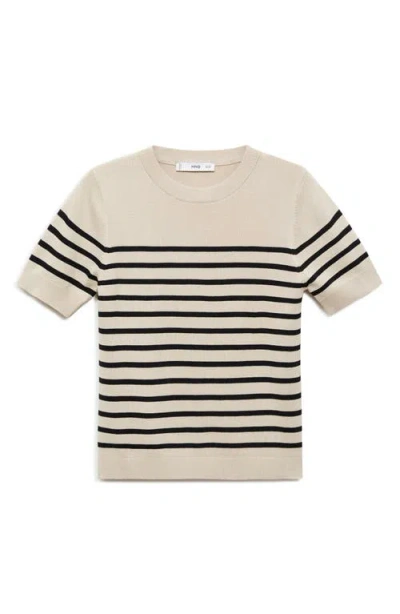 Mango Short Sleeve Sweater In Brown