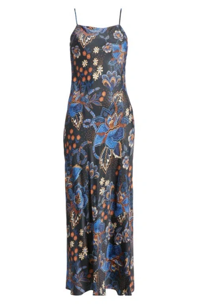Farm Rio Snakes Bouquet Maxi Slip Dress In Multi