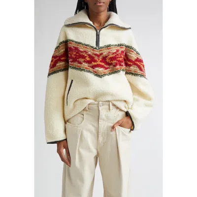 Isabel Marant Étoile Marner Oversize Half Zip Jumper In Neutral