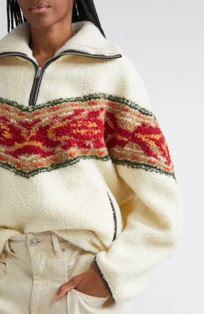 Isabel Marant Étoile Marner Oversize Half Zip Jumper In Neutral