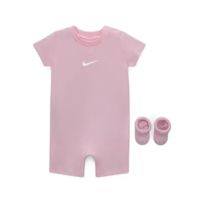 Nike Baby Essentials Baby Romper And Booties Set In Pink