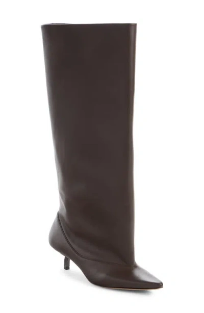 Jacquemus Les Bottes Tourni Leather Bootie In Brown
