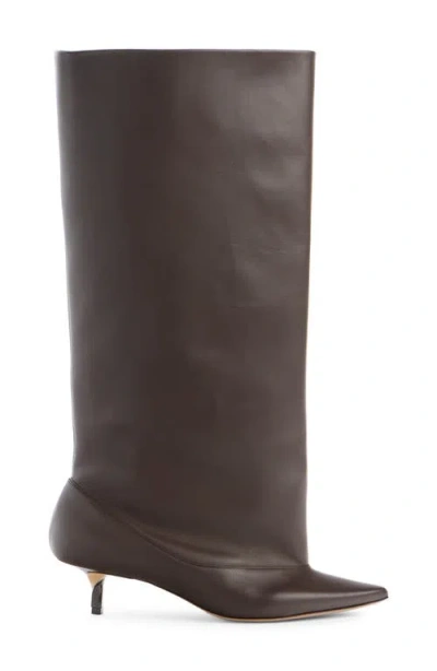 Jacquemus Les Bottes Tourni Leather Bootie In Brown