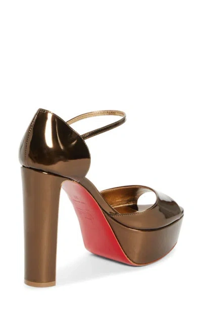Christian Louboutin Sandaloo Metallic Peep-toe Sandal In Multi
