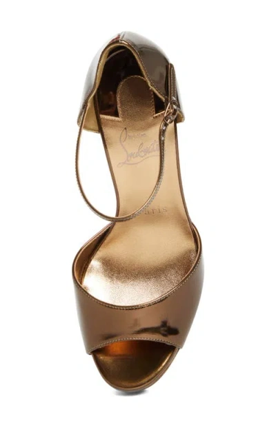 Christian Louboutin Sandaloo Metallic Peep-toe Sandal In Multi