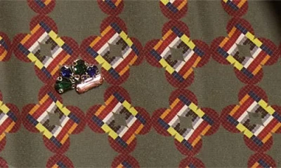 Dries Van Noten Roltas Mosaic Motif Wrap Coat In Brown