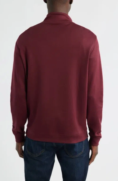 Scott Barber Pima Cotton Interlock Quarter Zip Pullover In Brown