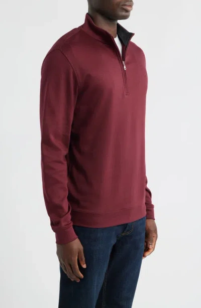 Scott Barber Pima Cotton Interlock Quarter Zip Pullover In Brown