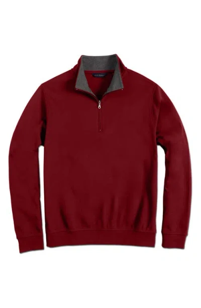 Scott Barber Pima Cotton Interlock Quarter Zip Pullover In Brown
