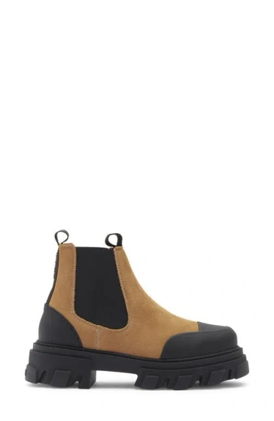 Ganni Low Chelsea Ankle Boots  Leather Brown