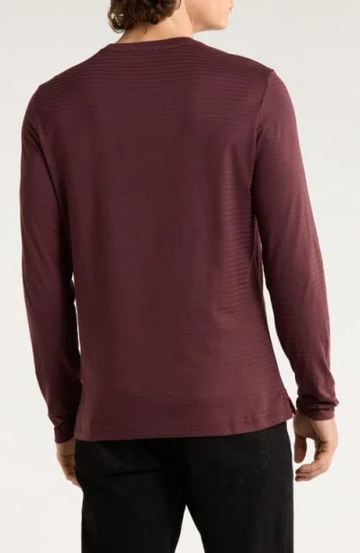 Robert Barakett Christopher Long Sleeve Pima Cotton T-shirt In Burgundy